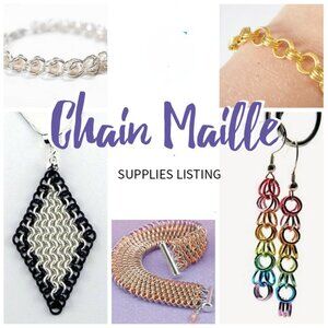 CHAIN MAILE SUPPLIES - black -   Stainless Steel rings - Make your own jewelry